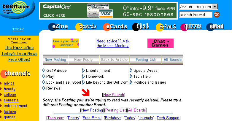 The posting you we're trying to read...
